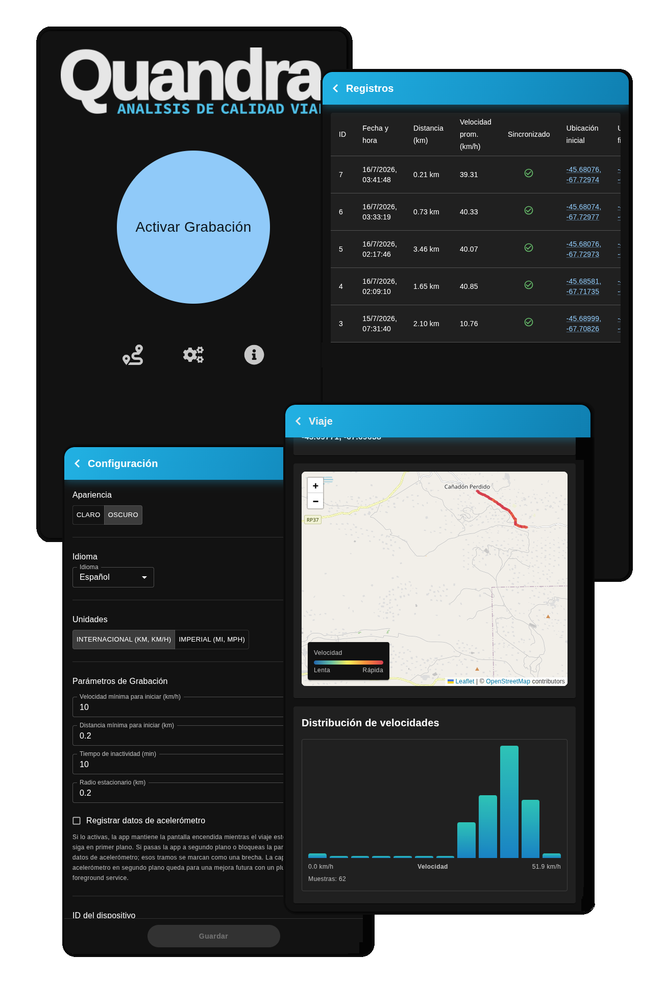 Capturas de pantalla de la app